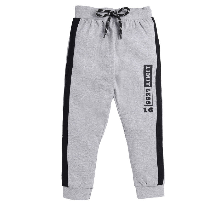 Boys Plain Track Pant|Grey Melange