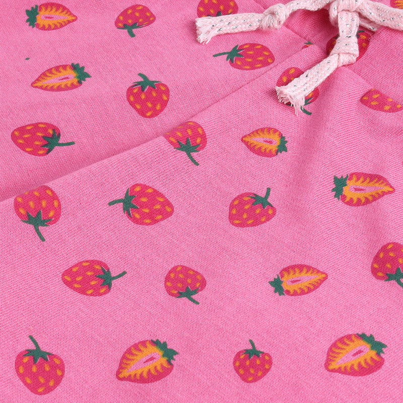 Strawberry Printed Shorts | Pink