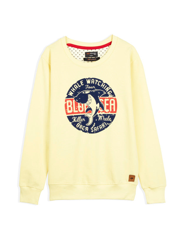 Transparent Yellow Graphic Sweatshirt