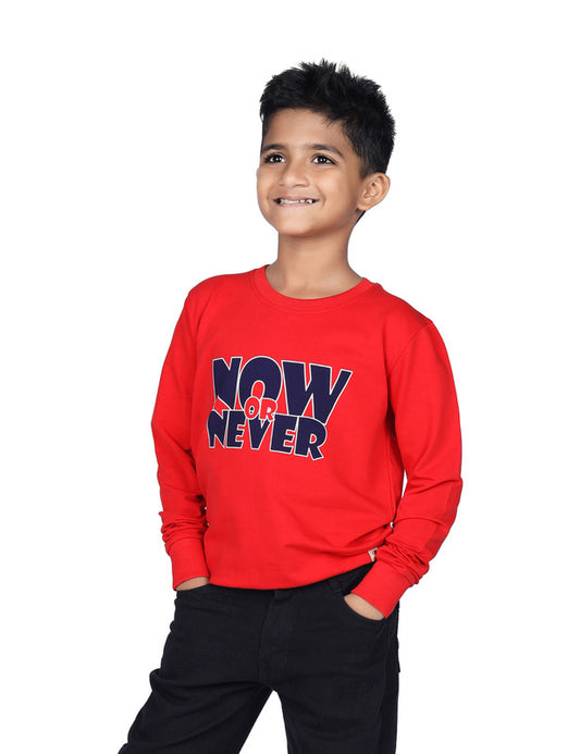 Red Typographic Sweatshirt