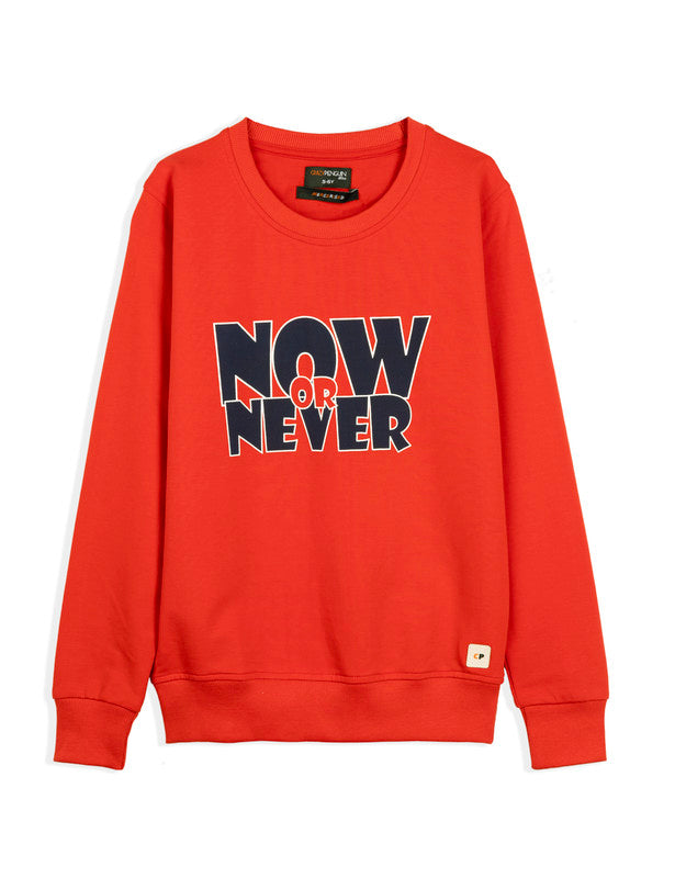 Red Typographic Sweatshirt