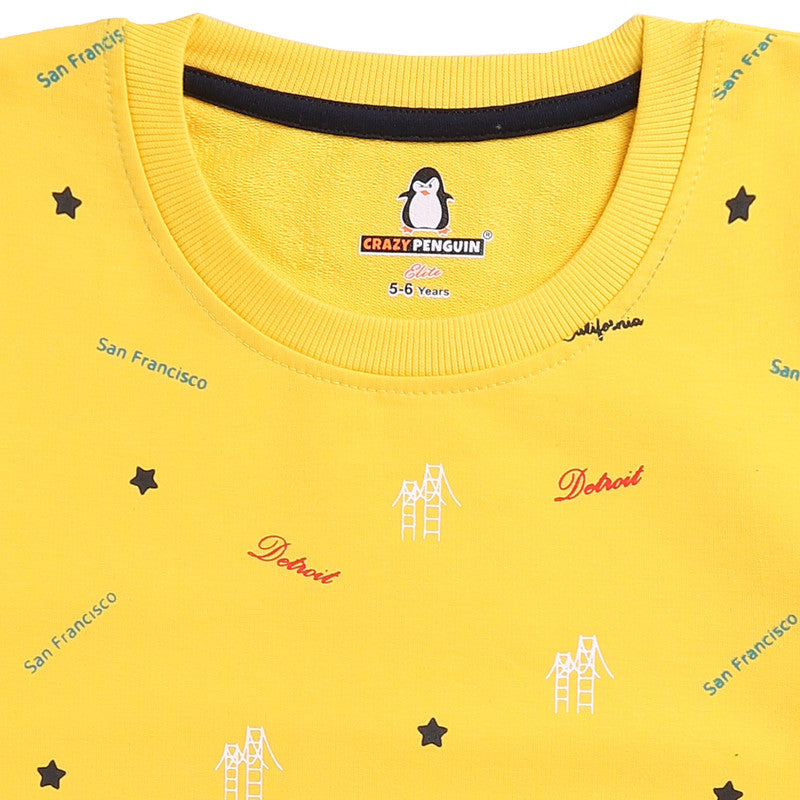 All Over Print Yellow Sweatshirt