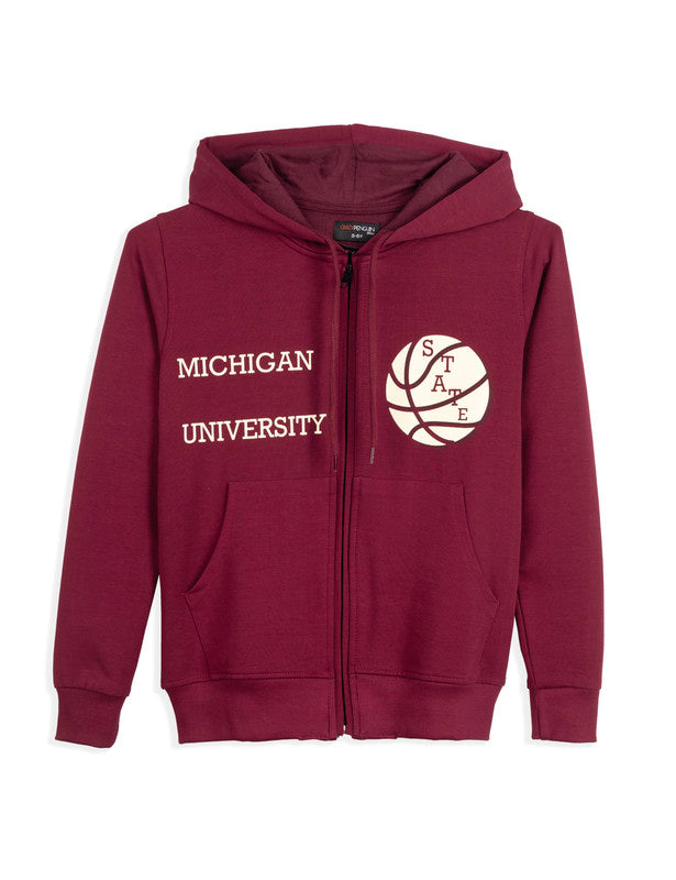 Maroon Zipper Hoodie