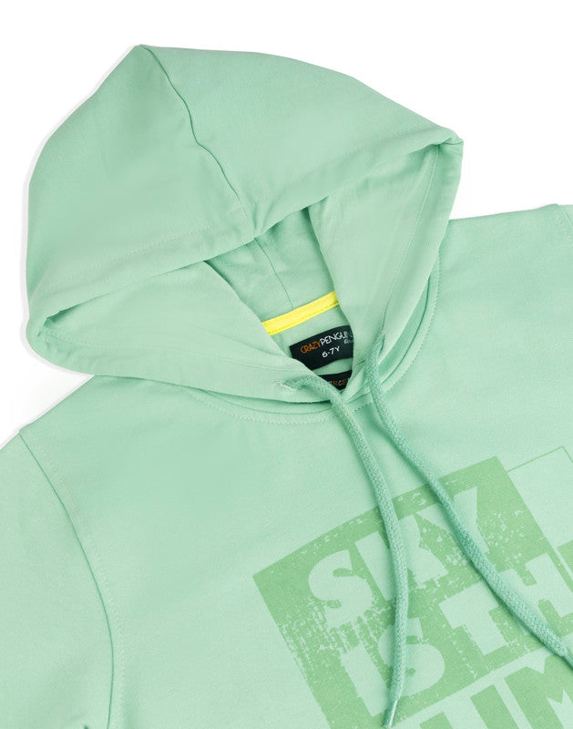 Typograhic Jade Hoodie