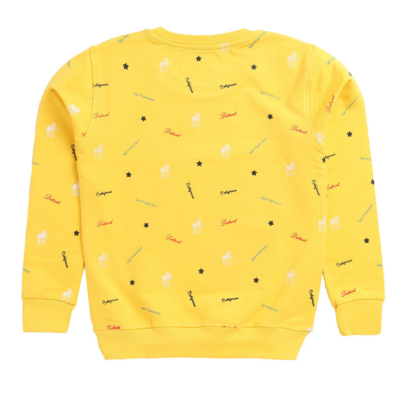 All Over Print Yellow Sweatshirt