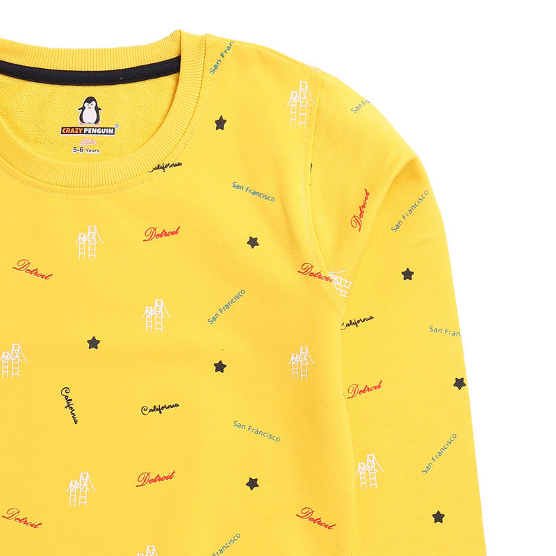 All Over Print Yellow Sweatshirt