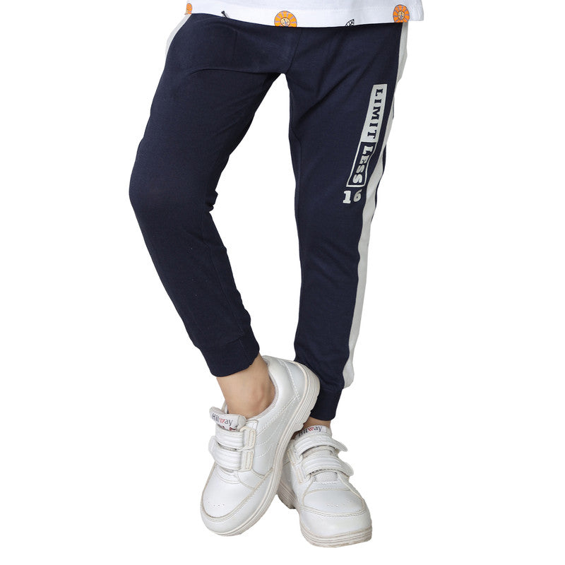 Boys Plain Track Pant|Navy