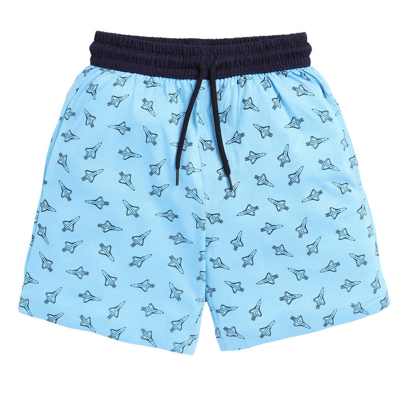 Boys All Over Printed Shorts|Blue