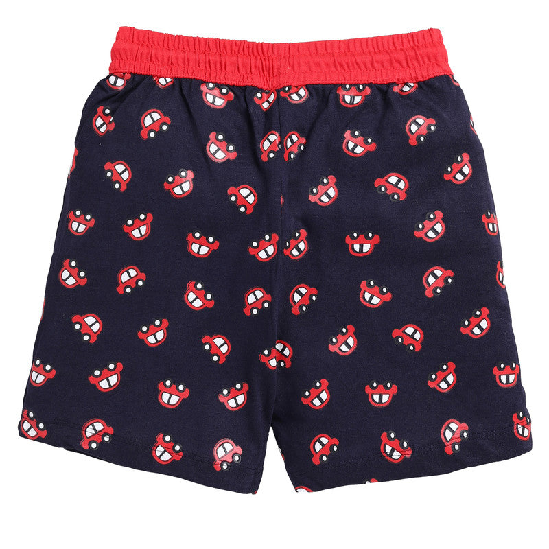 Boys All Over Printed Shorts|Navy