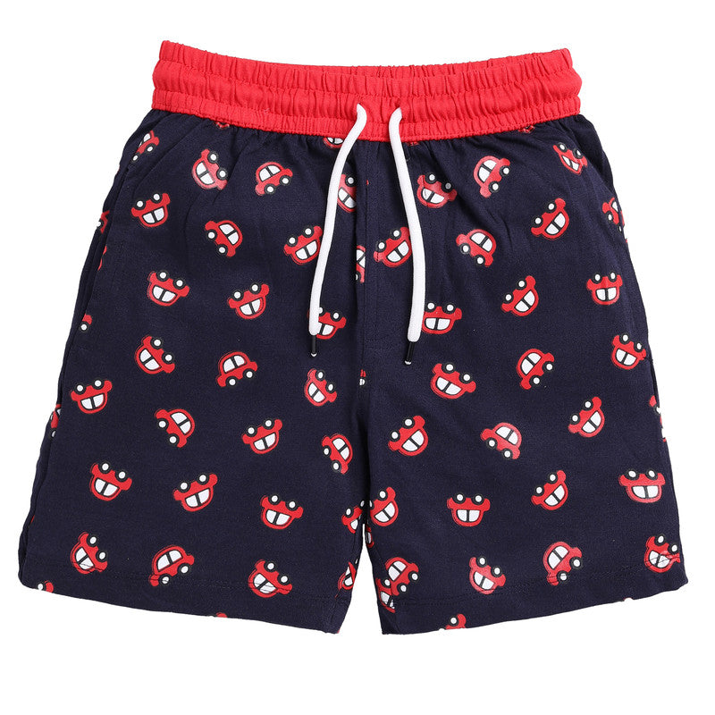 Boys All Over Printed Shorts|Navy