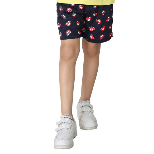Boys All Over Printed Shorts|Navy