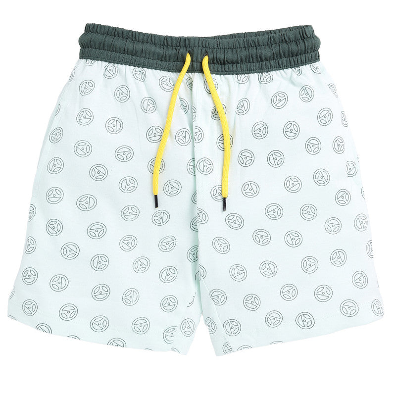 Boys All Over Printed Shorts| Mint