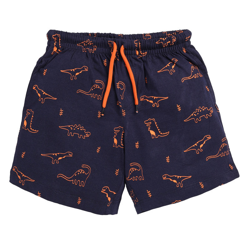 Boys All Over Printed Shorts|Navy