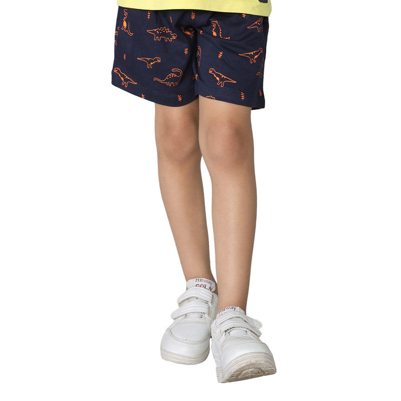 Boys All Over Printed Shorts|Navy