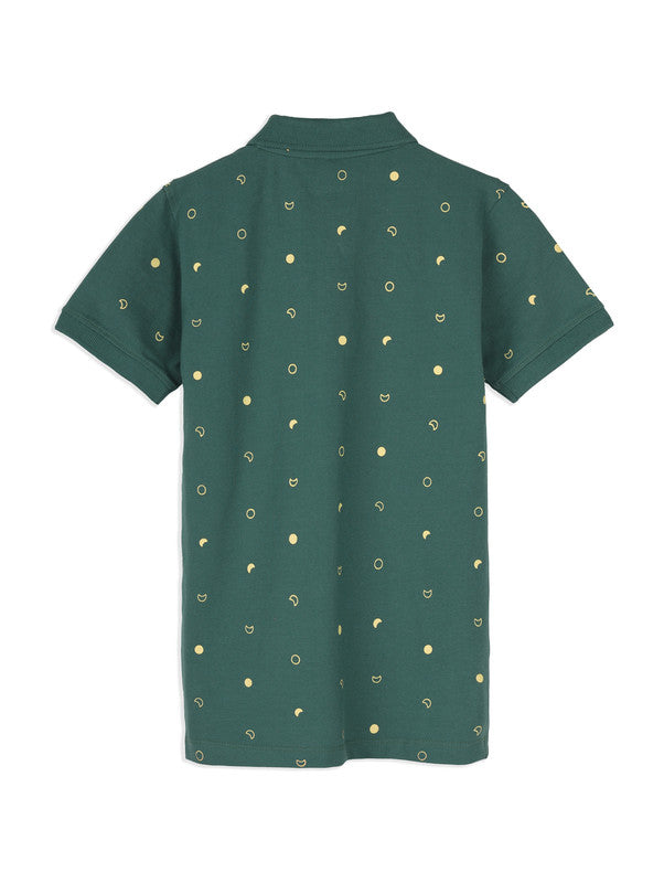 Green Graphic Printed Polo