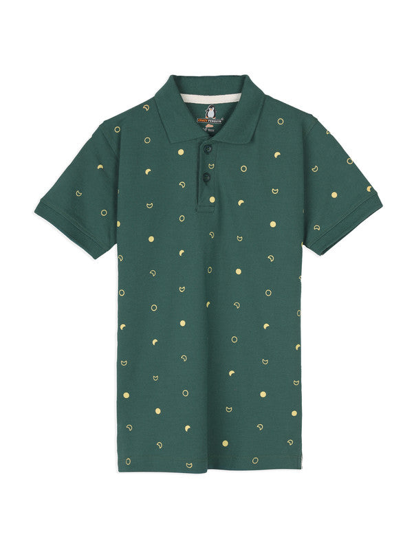 Green Graphic Printed Polo