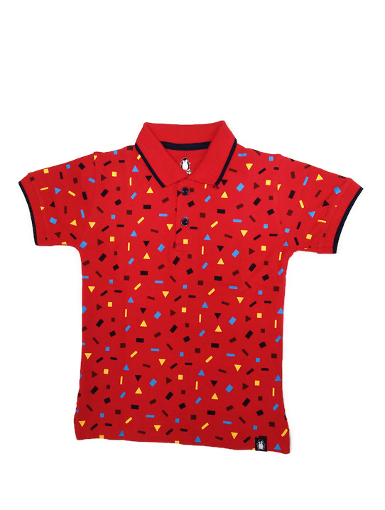 Graphic Printed Polo | Red