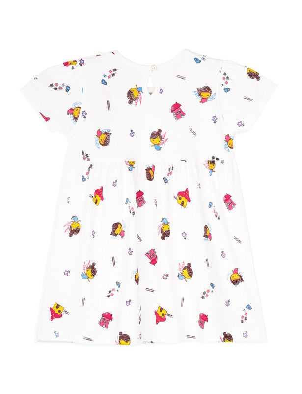 Hut Printed Frock |Snow White