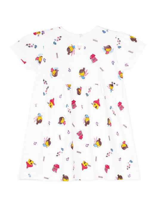 Hut Printed Frock |Snow White