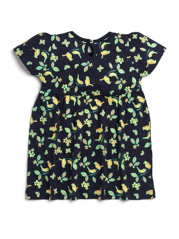 Joyful Prints Frock |Navy