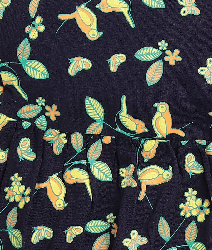 Joyful Prints Frock |Navy