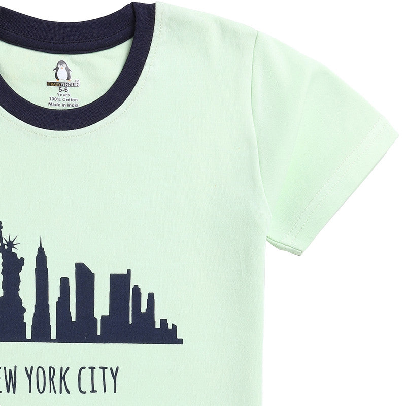 NY City Print Green T-shirt