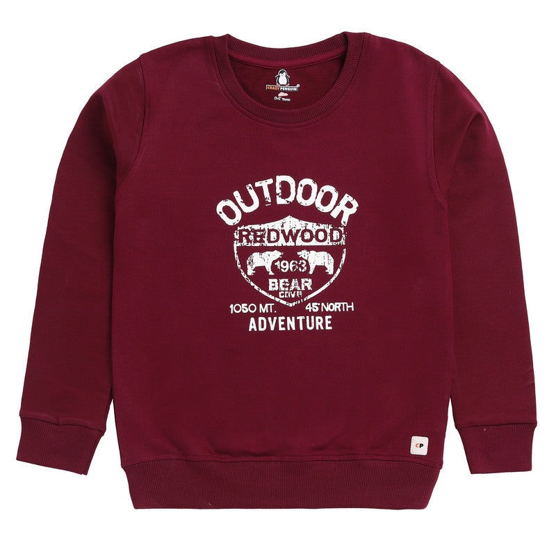 Maroon Graphic Print Sweatshirt